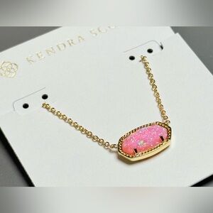 Kendra Scott Elisa Gold Necklace in Carnation Kyocera Opal